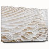 Close-up of leaves in shades of green on a large acrylic glass print, ideal for bedroom or dining room art.