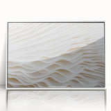 Close-up of leaves in muted green tones, framed acrylic print in white, ideal for modern nursery wall art.