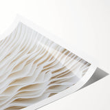 Extra large wall art featuring line art flowers on a rolled print, with muted green and white tones.