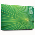 Close-up of green leaves on acrylic glass, ideal for bedroom or dining room wall art.