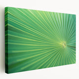 Close-up of green leaves on a large stretched canvas, ideal for kitchen wall art with a natural theme.