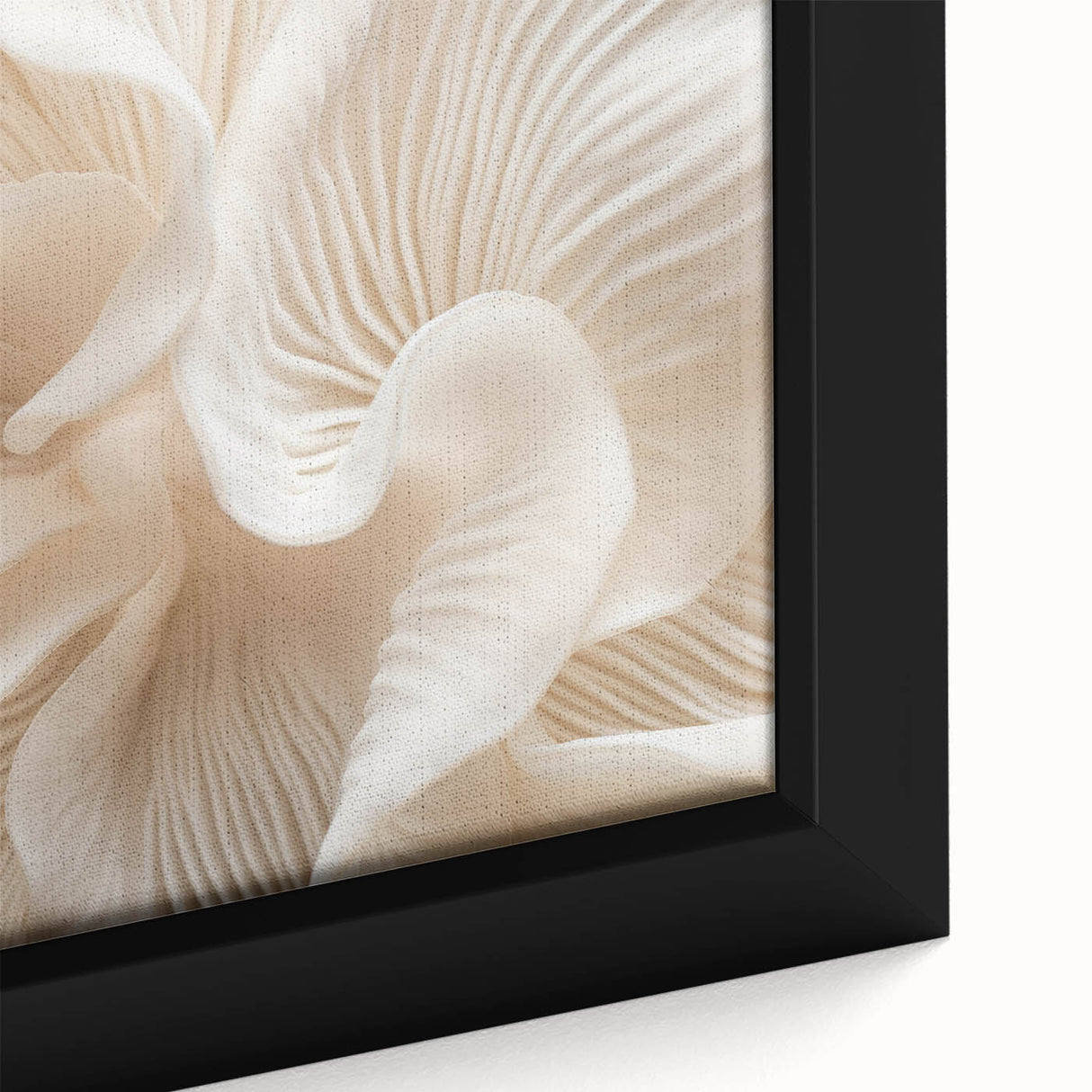 Close-up of textured leaves in black, with vibrant green accents on a framed canvas, ideal for living room decor.