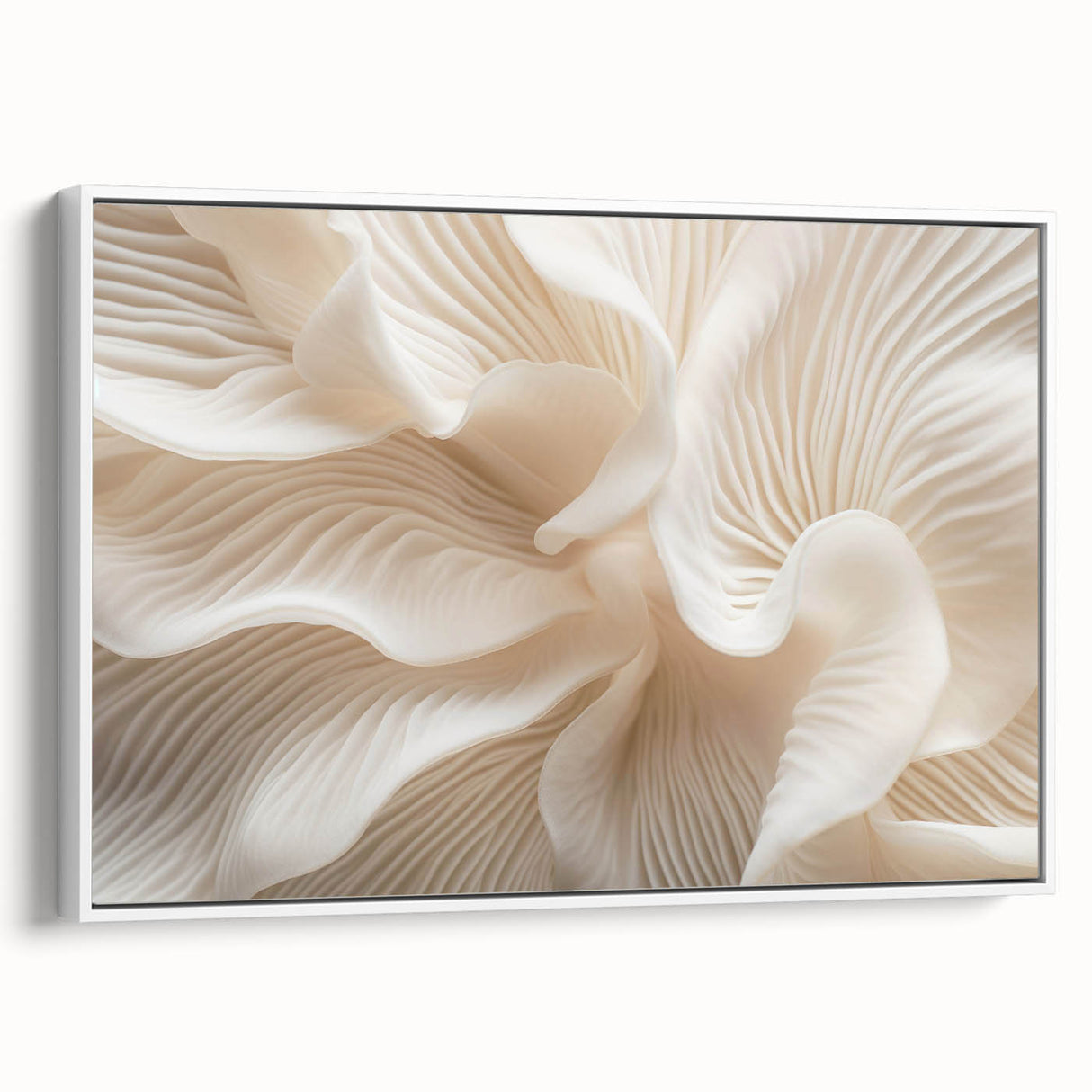 Vintage poster art of colorful leaves on a large framed canvas, ideal for living room decor.