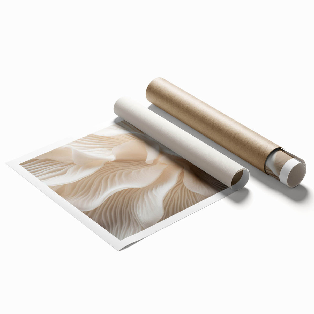 Close-up of green leaves in a rolled canvas print, ideal for classy bathroom wall art.