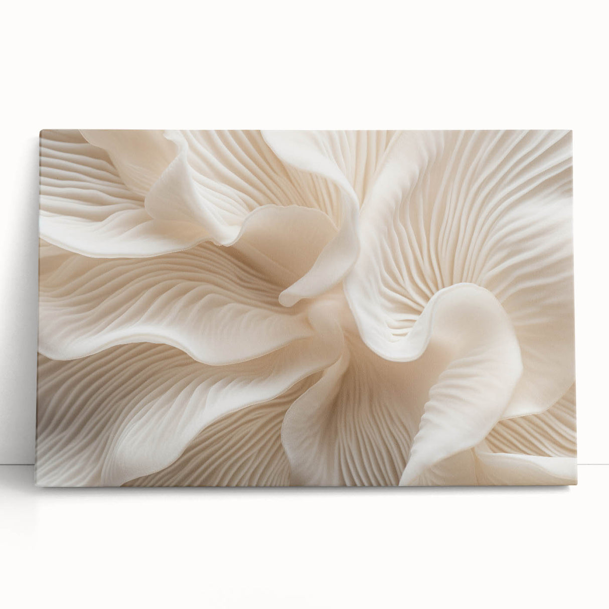 Black and white close-up photo of leaves on stretched canvas, ideal for kitchen wall art or bedroom ambiance.