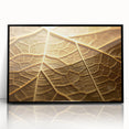 Large abstract wall art featuring close-up leaves in green and yellow, acrylic print framed in black.