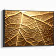 Black and white close-up of leaves on a framed canvas, ideal for bedroom wall art with a vintage poster style.