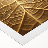 Art deco poster featuring close-up of green leaves on a rolled canvas, suitable for dining room or bathroom wall art.