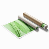 Extra large rolled print featuring close-up of green leaves, ideal for classy bathroom wall art.