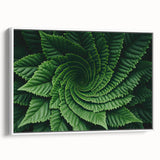 Extra large vintage poster art of colorful leaves on a black background, framed canvas, ideal for living room decor.