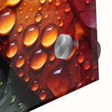 Large abstract wall art featuring close-up leaves in muted green shades on acrylic glass, ideal for dining room decor.