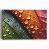 Close-up of leaves in black and white on a large stretched canvas, suitable for kitchen wall art.