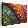 Close-up image of green leaves on a large stretched canvas, suitable for kitchen wall art in vibrant green tones.