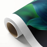 Art deco poster featuring close-up of leaves in muted green and brown tones on rolled canvas, ideal for nursery wall art.