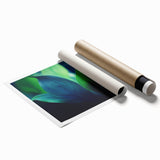 Extra large rolled print featuring close-up of green leaves, ideal for classy bathroom wall art.