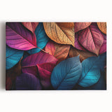 Black and white close-up photo of leaves on stretched canvas, ideal for kitchen wall art.