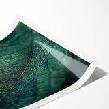 Extra large wall art featuring line art flowers on a rolled print, with a muted green and white color palette.