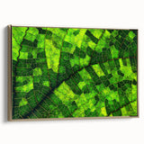 Framed canvas featuring a close-up of leaves in gold tones, ideal for bedroom wall art with a vintage poster feel.