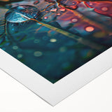 Art deco poster featuring close-up of green leaves on a rolled canvas, suitable for dining room or bathroom wall art.