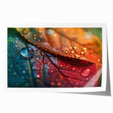 Close-up of green leaves in a minimalist style on a rolled canvas, suitable for dining room or bathroom wall art.