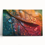 Black and white close-up photo of leaves on a stretched canvas, suitable as large kitchen wall art or for bedroom ambiance.