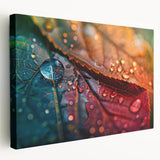 Close-up image of green leaves on a large stretched canvas, suitable for kitchen wall art.