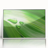 Close-up of leaves in muted green tones, framed acrylic print in art deco style, suitable for nursery wall art.