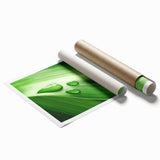 Extra large rolled print of detailed green leaves, ideal for classy bathroom wall art or large living room decor.