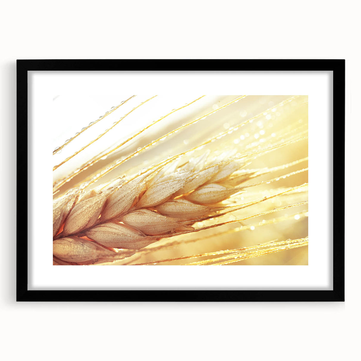 Extra large textured abstract art print featuring colorful leaves, in a black frame with mat, ideal for living room decor.