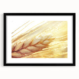 Extra large textured abstract art print featuring colorful leaves, in a black frame with mat, ideal for living room decor.