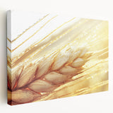Close-up of green leaves on a large stretched canvas, suited for kitchen wall art.