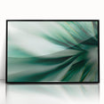 Large abstract wall art featuring close-up leaves in green tones on framed acrylic, ideal for modern art wall decor.