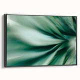 Black and white photograph of close-up leaves, framed canvas, ideal for bedroom wall art with a vintage poster art style.