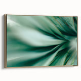 Close-up of green leaves on a framed canvas in gold, ideal for bedroom wall art with a vintage poster vibe.