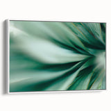 Vintage poster art of colorful leaves on a white framed canvas, ideal for living room decor.