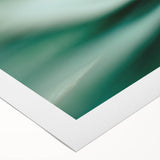 Art deco poster of close-up leaves in green and yellow tones on rolled canvas, suitable for dining room wall art.