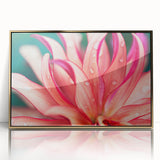 Close-up of green leaves in a gold-framed acrylic print, ideal for modern nursery wall art.