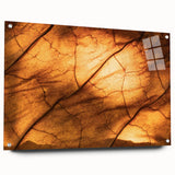 Close-up of green leaves design on acrylic glass, ideal for bedroom or dining room wall decor.