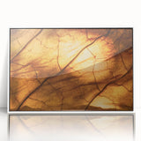 Acrylic print of close-up leaves in art deco style, featuring green and white tones, ideal for modern nursery decor.