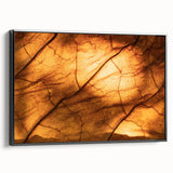 Black and white close-up of leaves on a framed canvas, ideal for bedroom wall decor.