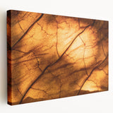 Close-up image of green leaves on a stretched canvas, ideal for kitchen wall art.