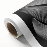 Art deco poster of leaves in muted green and brown on rolled canvas, ideal for nursery wall art.