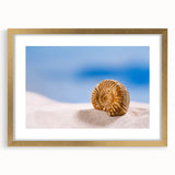 Extra large abstract art print with textured design in earth tones, framed in gold, ideal for living room decor.