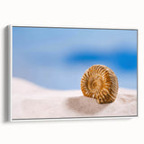 Vintage poster art of a natural landscape in vivid colors on a large framed canvas, ideal for living room decor.