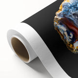 Art deco poster of natural elements in muted green and brown, rolled canvas, ideal for nursery wall decor.