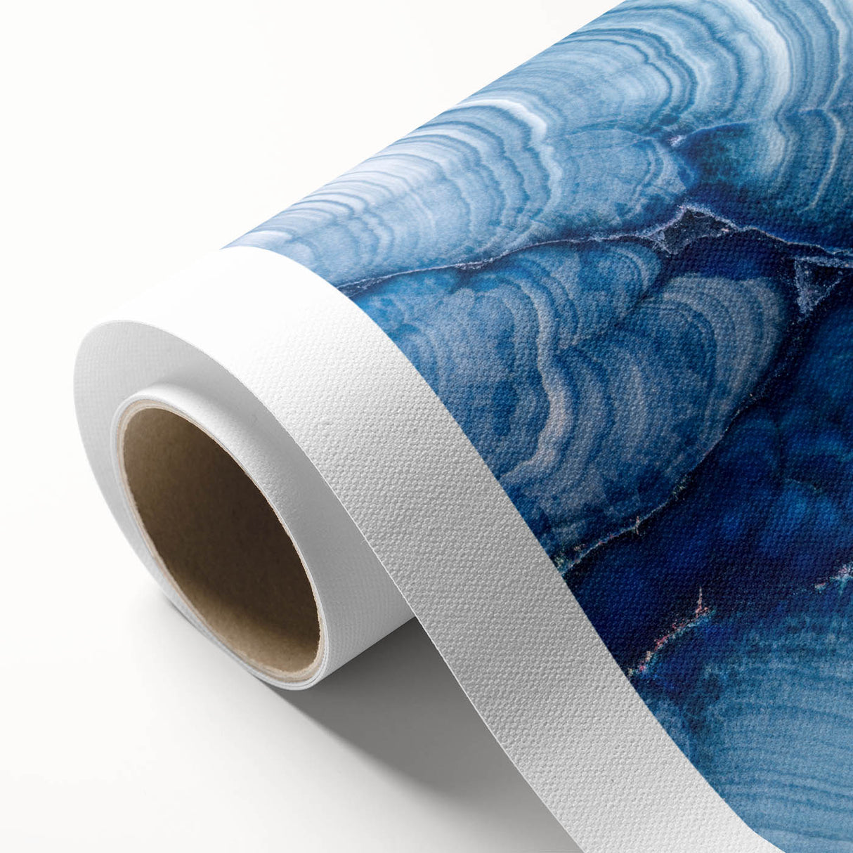 Art deco style poster featuring a close-up of natural elements in muted earth tones on rolled canvas.