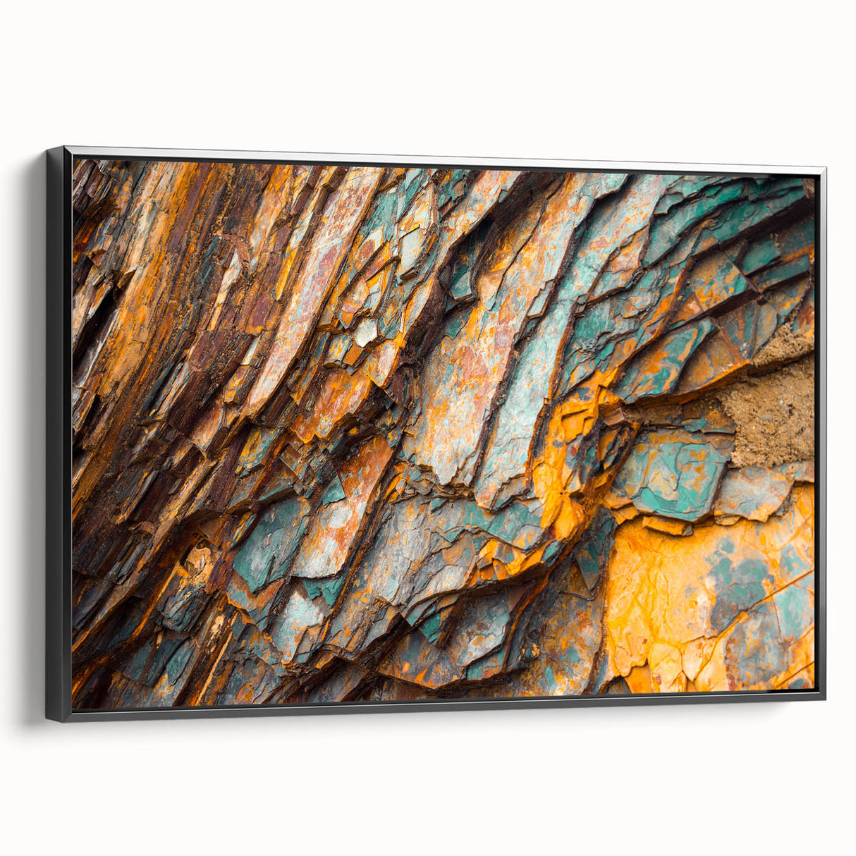 Black and white framed canvas featuring a close-up of natural elements, ideal for bedroom wall decor.