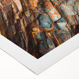 Art deco poster featuring geometric patterns and metallic gold accents on rolled canvas, suitable for dining room decor.