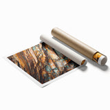 Extra large rolled print featuring close-up floral art in vibrant hues, ideal for classy bathroom wall art.