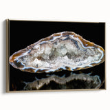 Framed canvas depicting a serene landscape with lush greenery and soft blue skies, ideal for bedroom wall art.